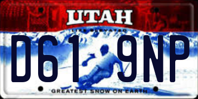 UT license plate D619NP