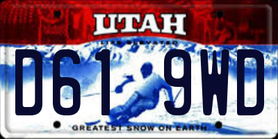 UT license plate D619WD