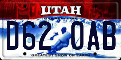 UT license plate D620AB