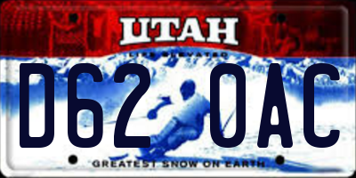 UT license plate D620AC