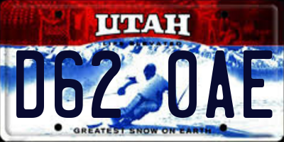 UT license plate D620AE