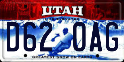 UT license plate D620AG