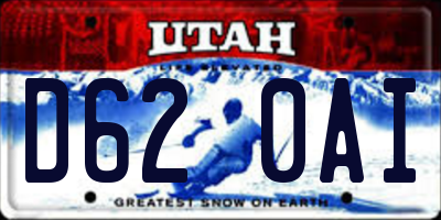 UT license plate D620AI
