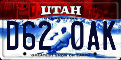 UT license plate D620AK