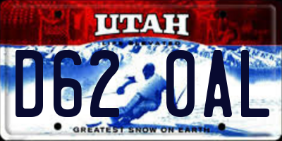 UT license plate D620AL