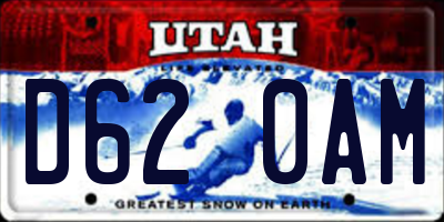 UT license plate D620AM