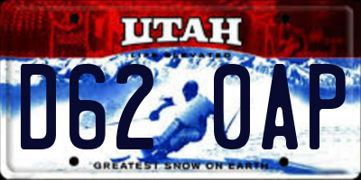 UT license plate D620AP