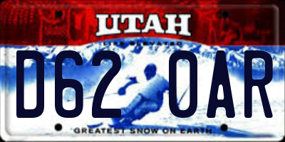 UT license plate D620AR