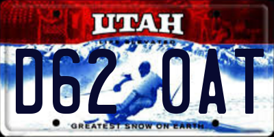 UT license plate D620AT
