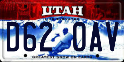 UT license plate D620AV