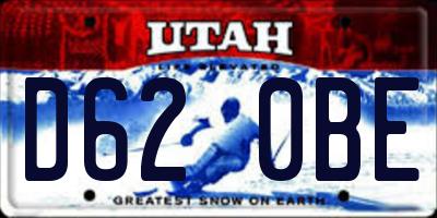 UT license plate D620BE