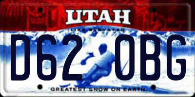 UT license plate D620BG