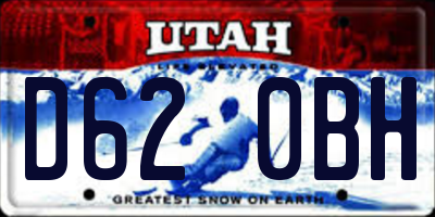 UT license plate D620BH