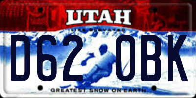 UT license plate D620BK