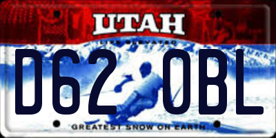 UT license plate D620BL