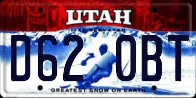 UT license plate D620BT