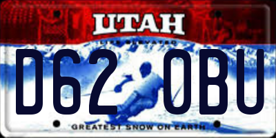 UT license plate D620BU