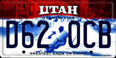 UT license plate D620CB