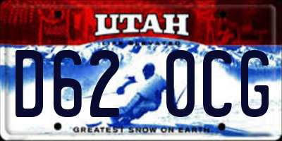 UT license plate D620CG