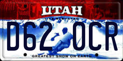 UT license plate D620CR