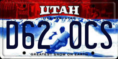 UT license plate D620CS