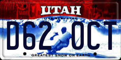 UT license plate D620CT