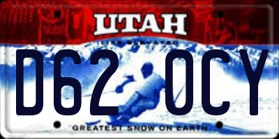 UT license plate D620CY