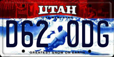 UT license plate D620DG