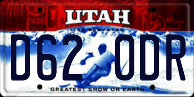 UT license plate D620DR