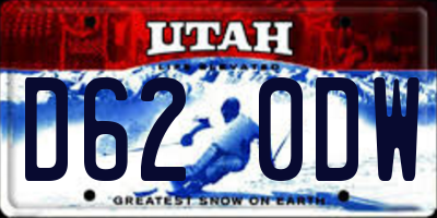 UT license plate D620DW