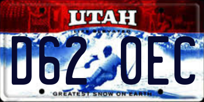 UT license plate D620EC