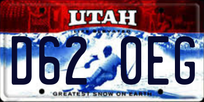UT license plate D620EG