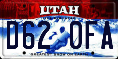 UT license plate D620FA