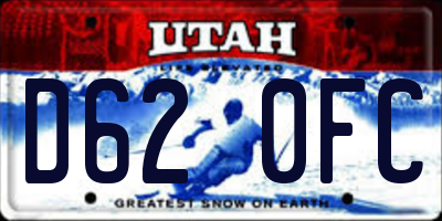 UT license plate D620FC