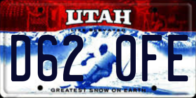UT license plate D620FE