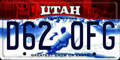 UT license plate D620FG