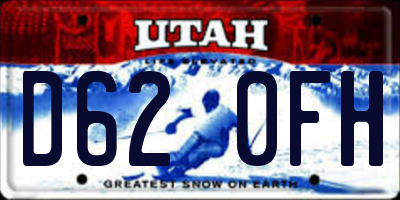 UT license plate D620FH