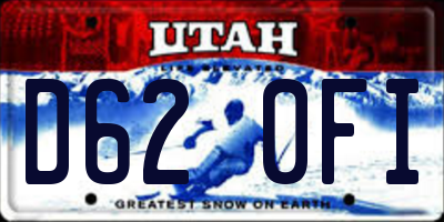 UT license plate D620FI