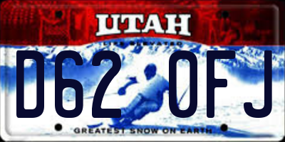 UT license plate D620FJ