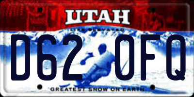 UT license plate D620FQ