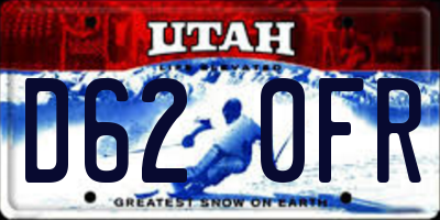 UT license plate D620FR