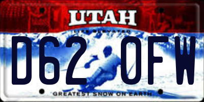 UT license plate D620FW