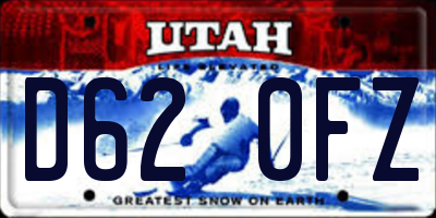 UT license plate D620FZ