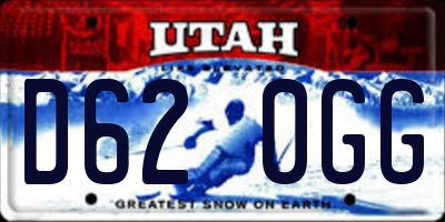 UT license plate D620GG