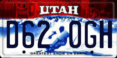 UT license plate D620GH
