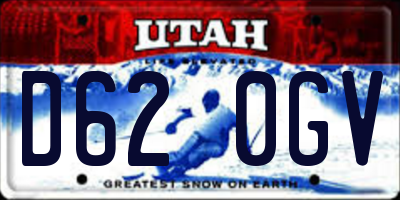 UT license plate D620GV