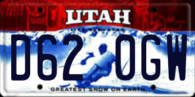 UT license plate D620GW
