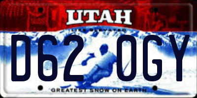 UT license plate D620GY