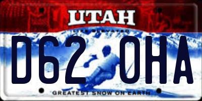 UT license plate D620HA