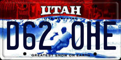 UT license plate D620HE